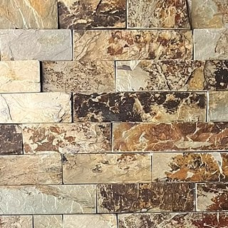 Tonos de Piedra Cortada Amarilla Atardecer: crema, ocre, óxido, en un acercamiento de la muestra real